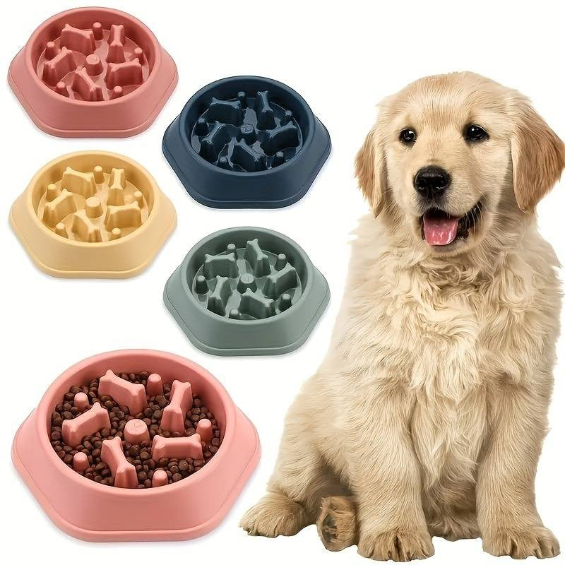 Alimentador lento para cães, tigela anti-asfixia para comida de cachorro, antiderrapante